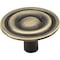 Elements 1-5/16" Diameter Brushed Antique Brass Kingsport Cabinet Mushroom Knob 875AB - alternate 1